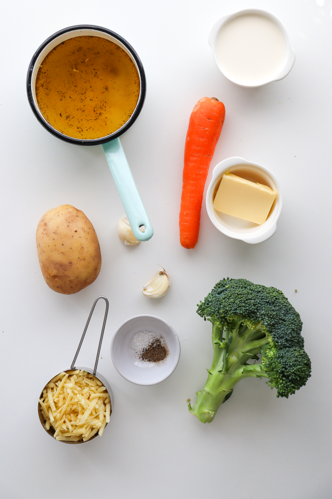 Ingredients for Creamy Broccoli Cheddar Soup Recipe Creamy Broccoli Cheddar Soup Recipe