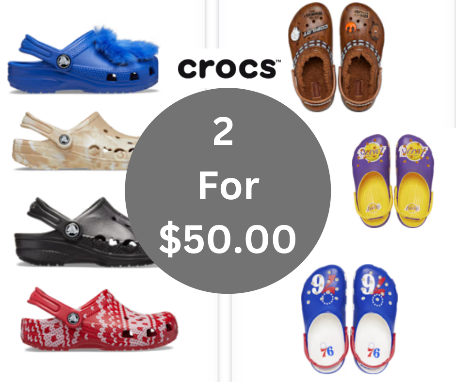 2 for 50.00 HUGE CROC SALE Crazy For Couponing