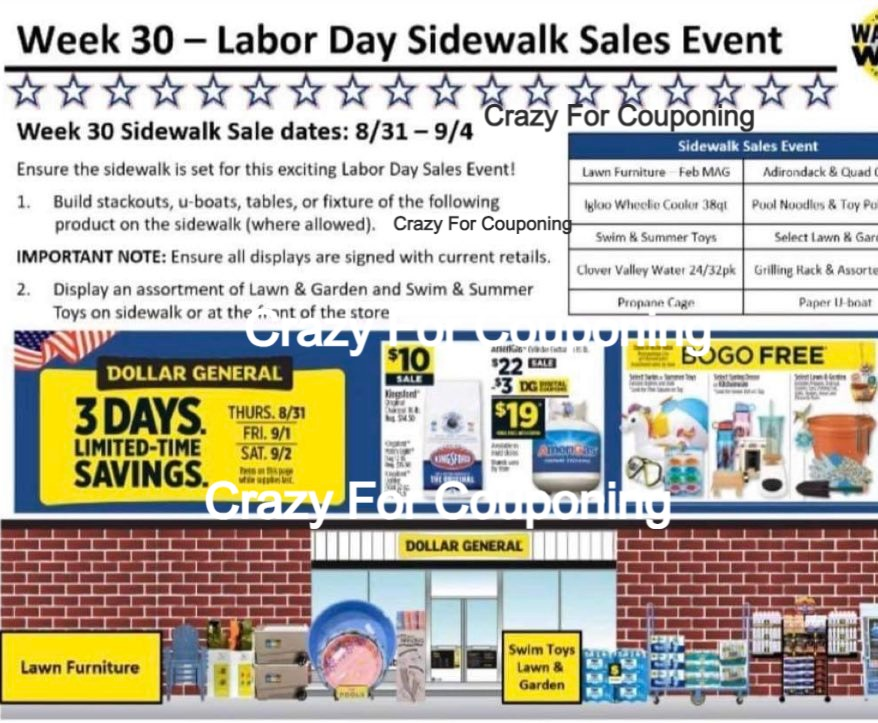 DOLLAR GENERAL  CLEARANCE EVENT; 09/01-09/04
