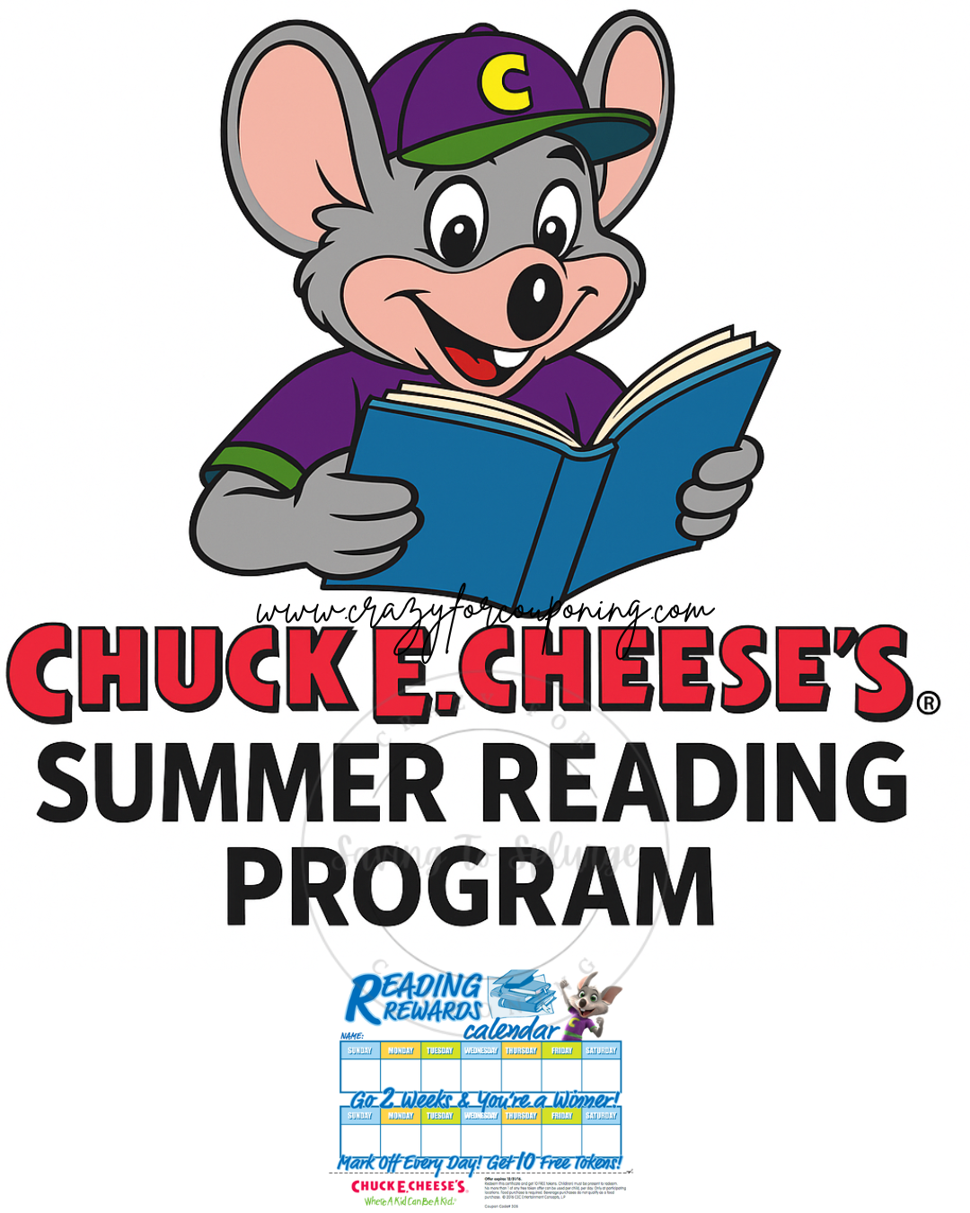 Chuck E Cheese Summer Reading program