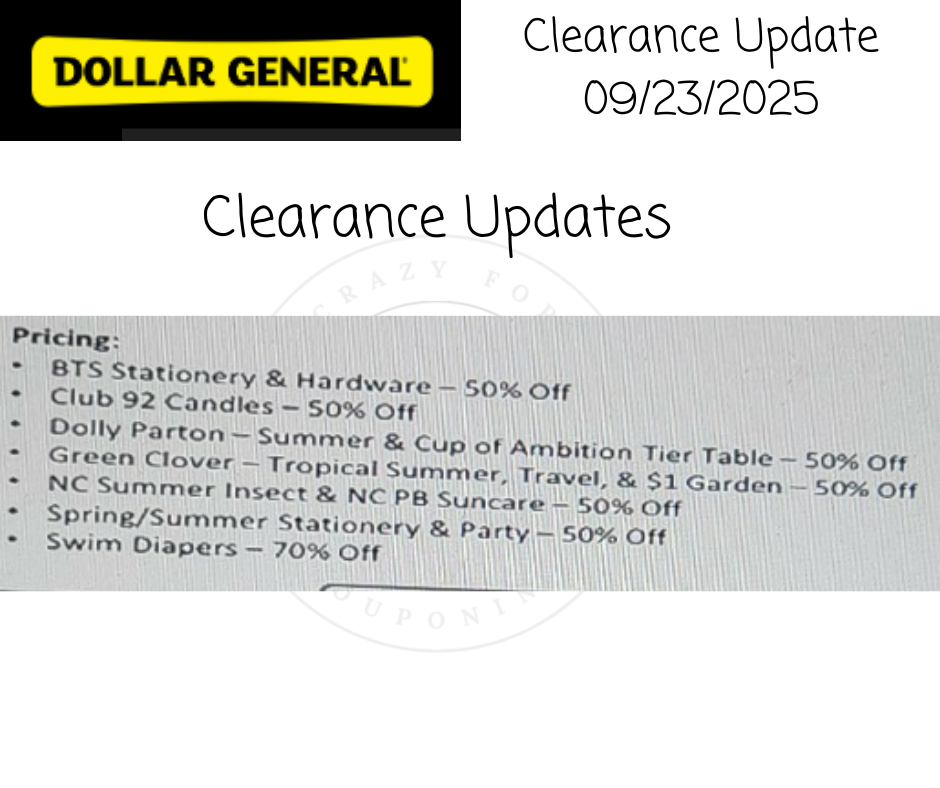 Dollar General Penny List Tuesday, September 23, 2025
