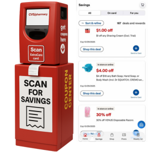 Example of CVS store coupons shown in



<div style=