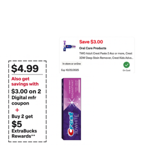 Example of CVS manufacturer coupon stacking with ExtraBucks promotion