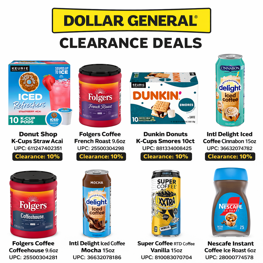 Dollar General Clearance Coffee Markdowns